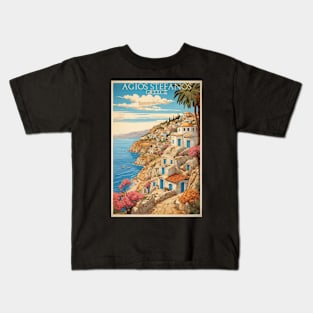 Agios Stefanos Vintage Tourism Travel Kids T-Shirt